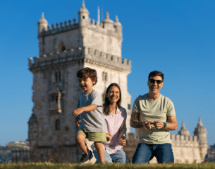 Visite d'un château en famille